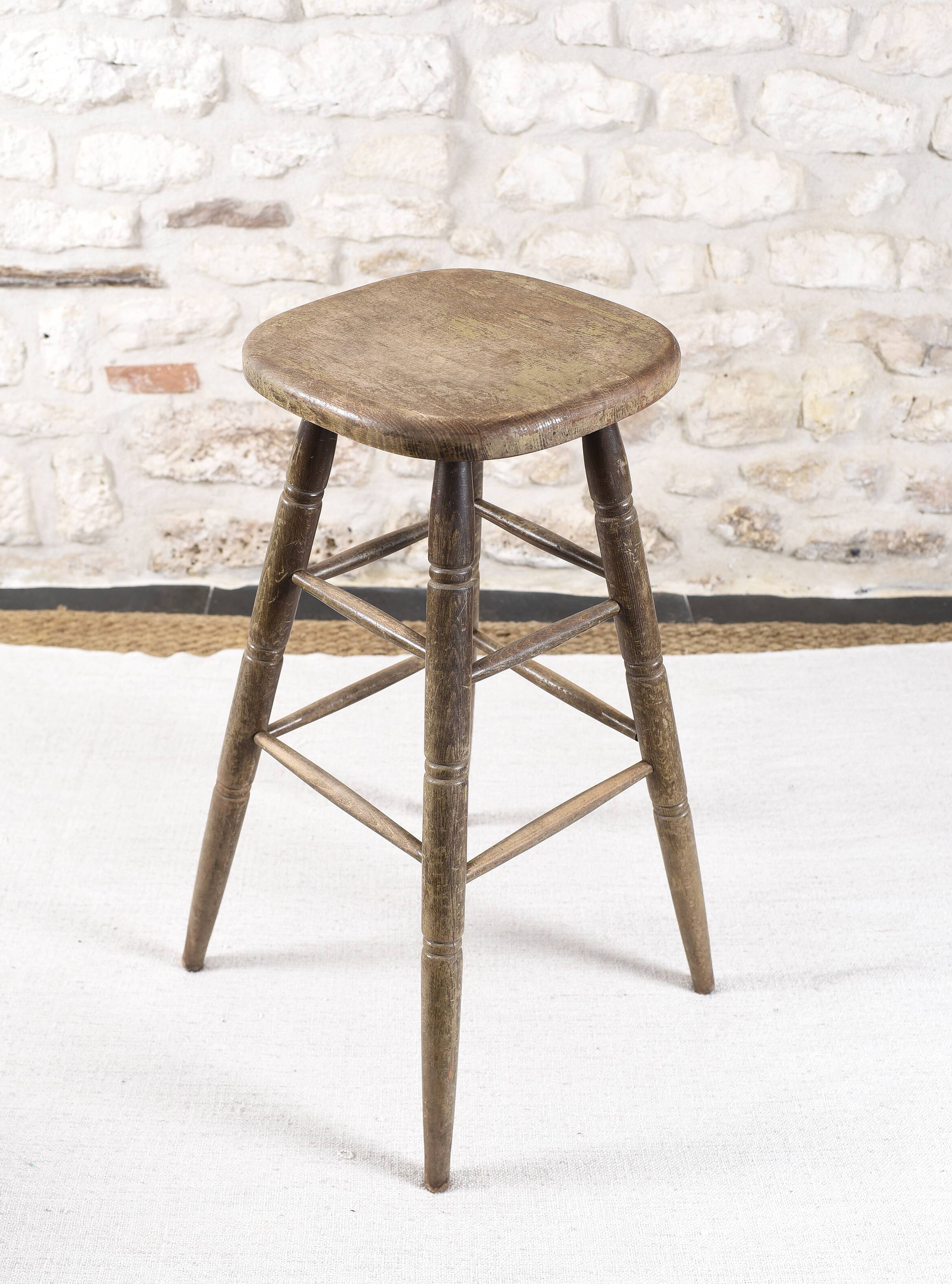 Large solid wood bar stool