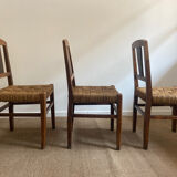 Suite de 6 chaises à corde milieu de siècle 1950