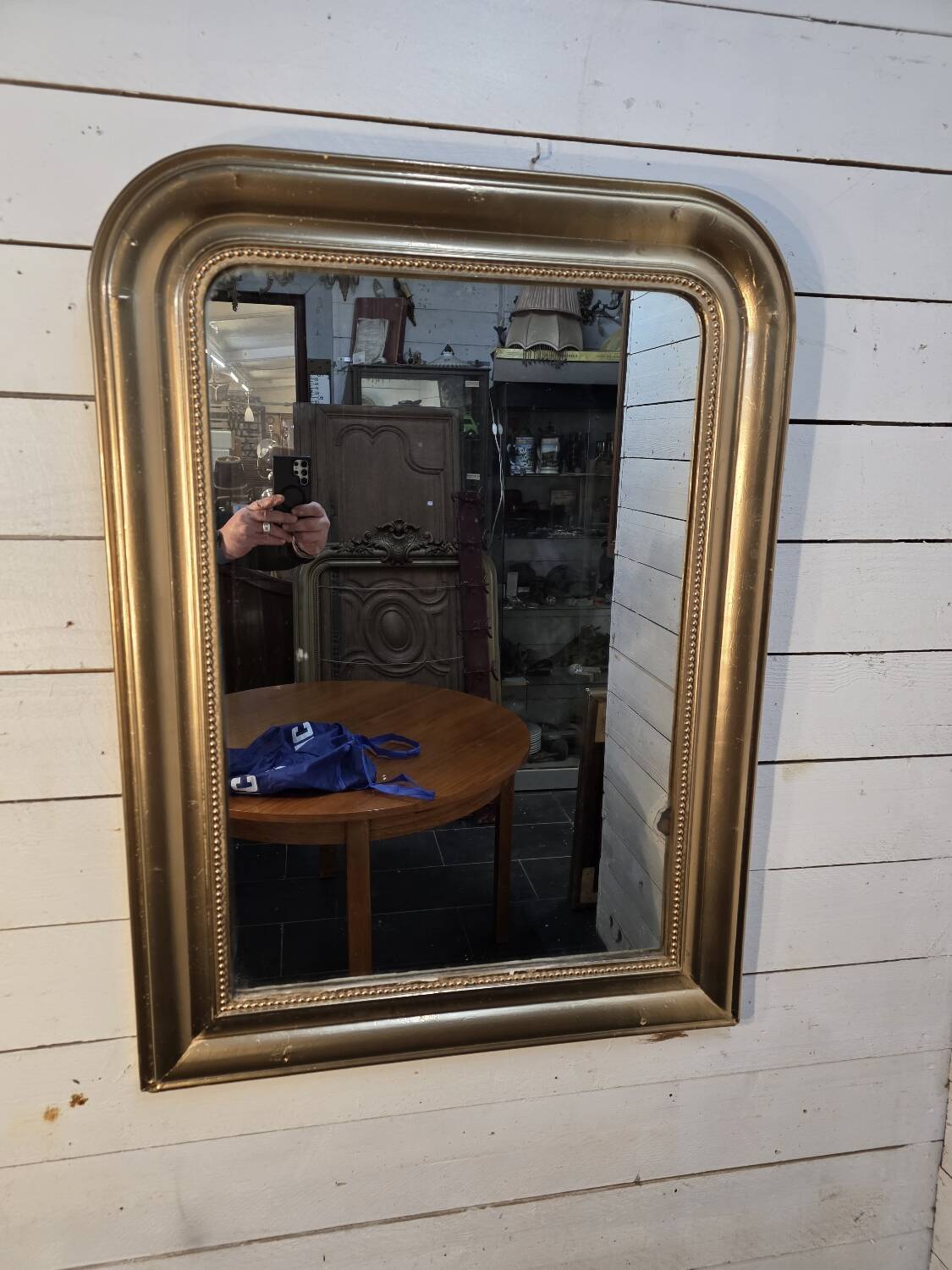 Miroir style Louis Philippe doré,  104×77cm