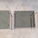 Set of 3 vintage nesting tables in chrome and smoked glass, Roche Bobois style.