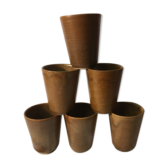 6 Digoin sandstone glasses