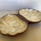 Mother-of-pearl and wooden fruit basket
