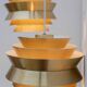 Brass-coloured metal pendant Trava lamps by Carl Thore, Sweden from Granhaga Metallindustri, 1960s, set of 2