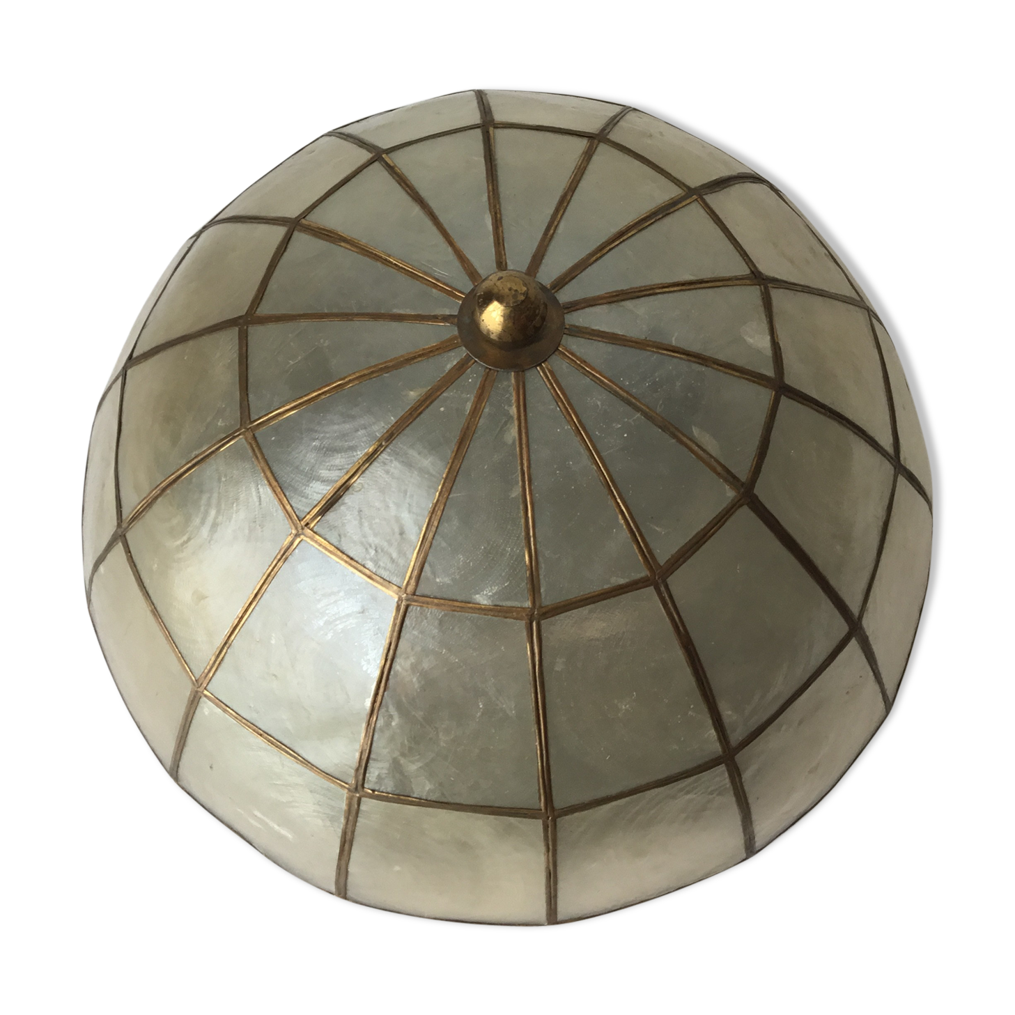 Mother-of-pearl and brass ceiling light