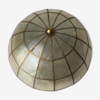 Mother-of-pearl and brass ceiling light