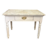 Kitchen table in wood and Carrara marble