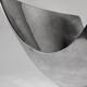 Polished Aluminum Asymmetric Contemporary Deep Bowl, Large