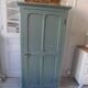 Vintage 1-door Parisian wardrobe re-enchanted in smoky green.