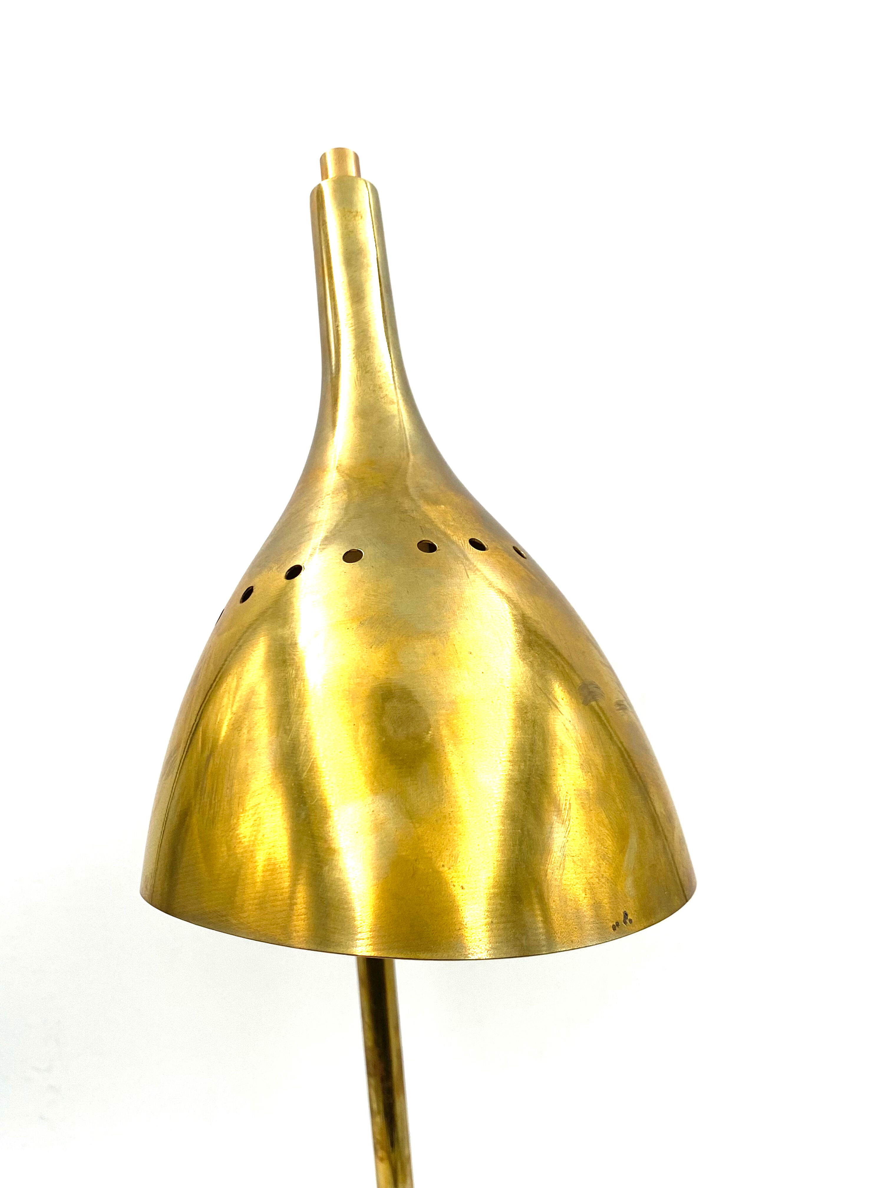 Golden brass table with Carrara marble base, Italy ca. 1980