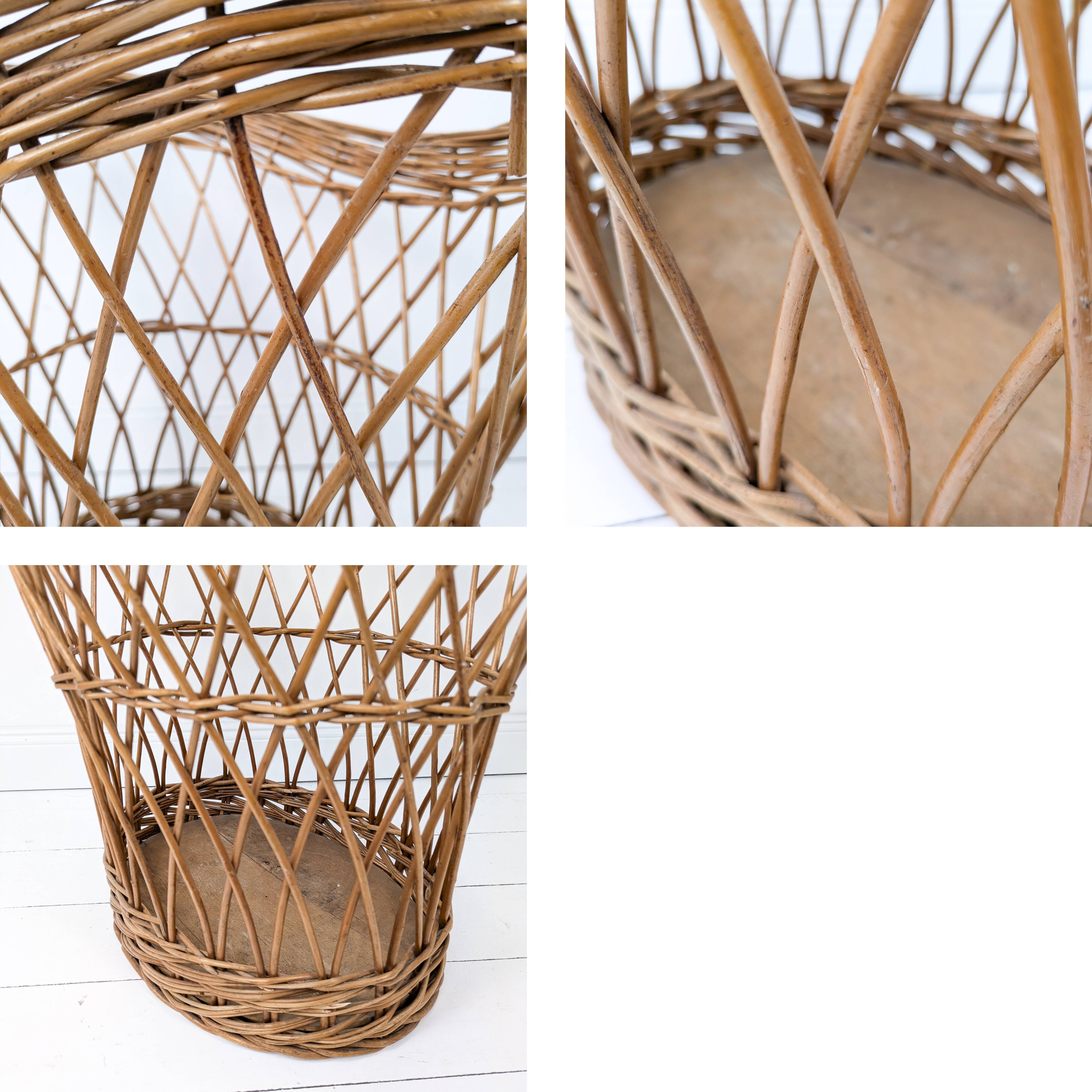 Panier Vintage Panier en osier Panier à linge Panier de rangement Mid Centu