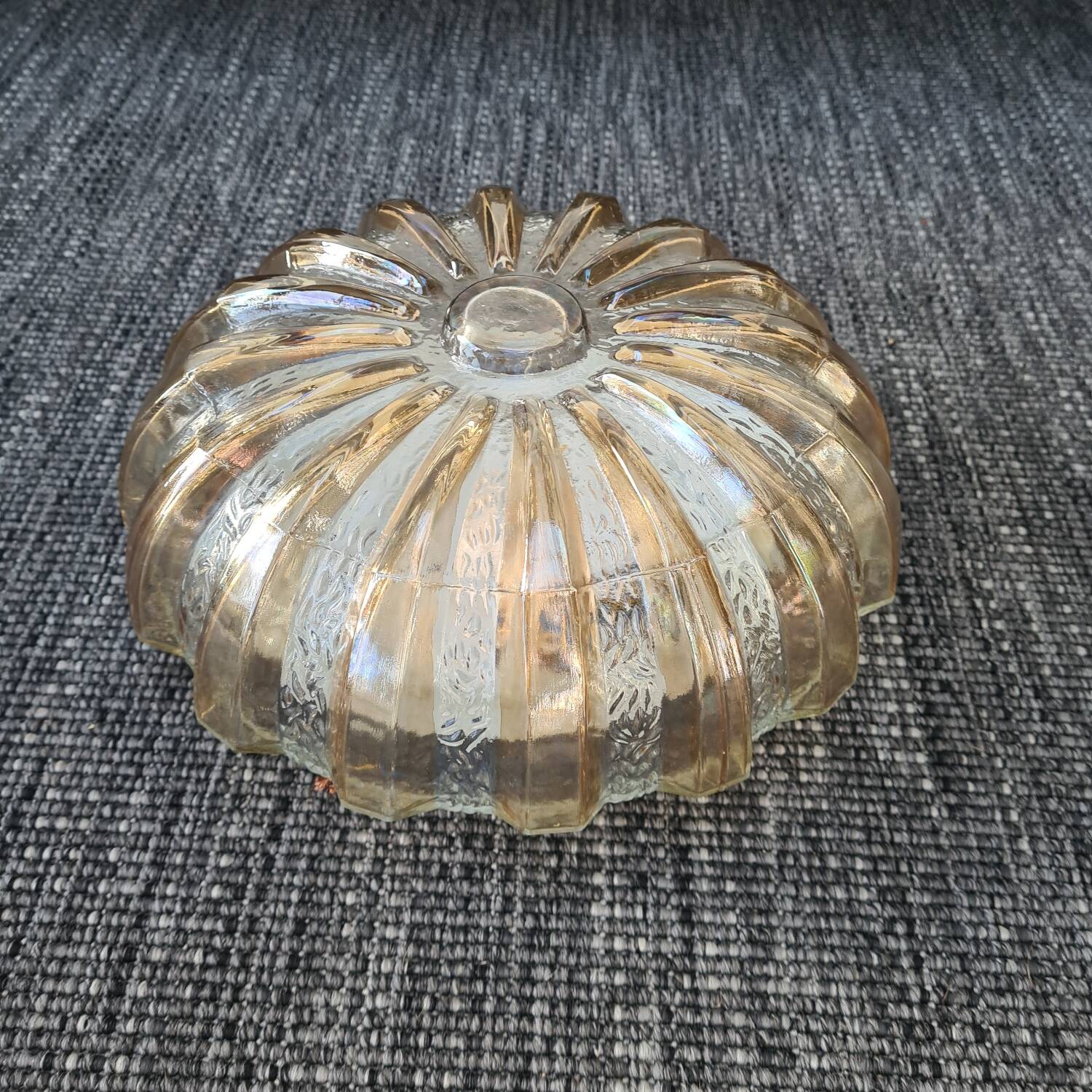 Old smoked glass ceiling light: vintage 1970