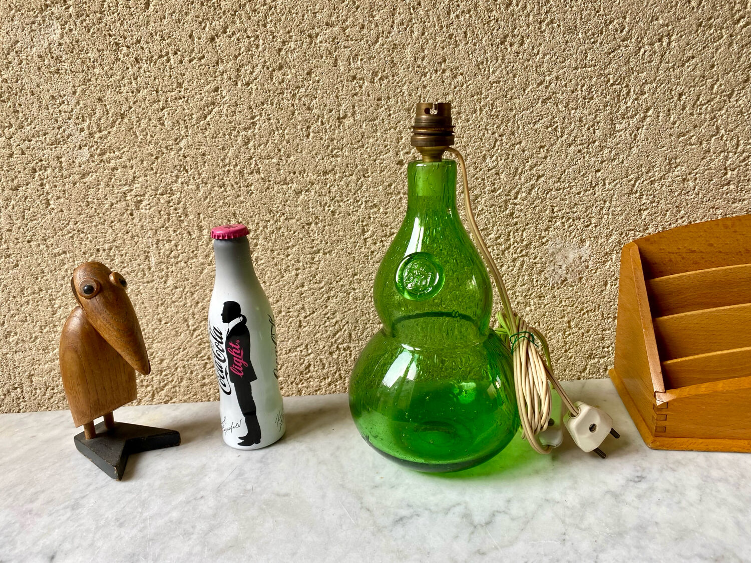 Blown glass rabbit's foot from Biot, France, vintage design from the 1960s.