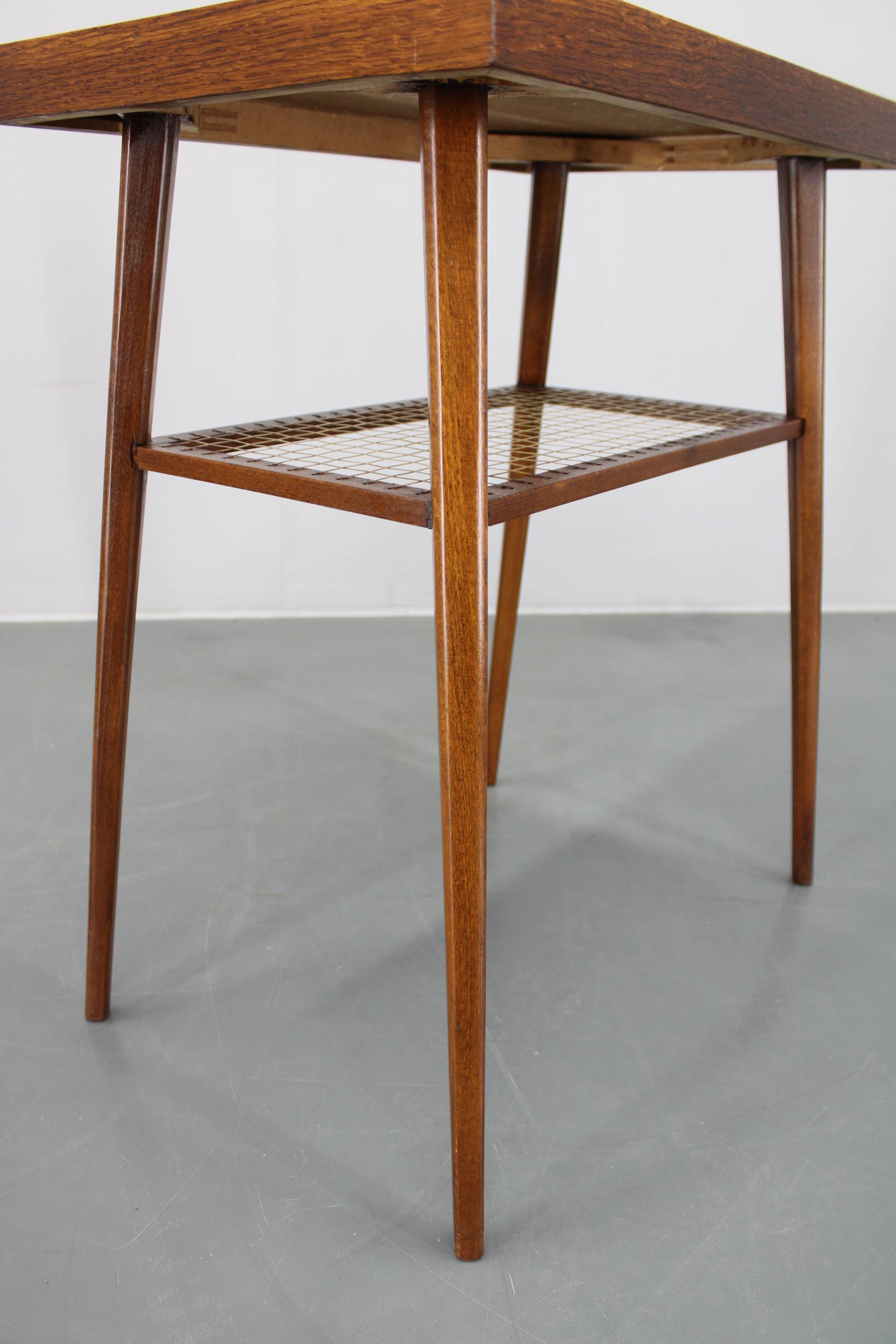 1960s Side Table in Oak Finish , Czechoslovakia