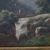 Tableau à l'huile signé avec cadre - Paysage