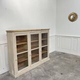 Ancienne vitrine à étagères d'épicerie 1900 en bois