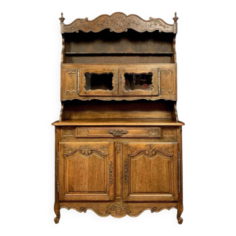 Louis XV Provençal double-body oak bookcase buffet