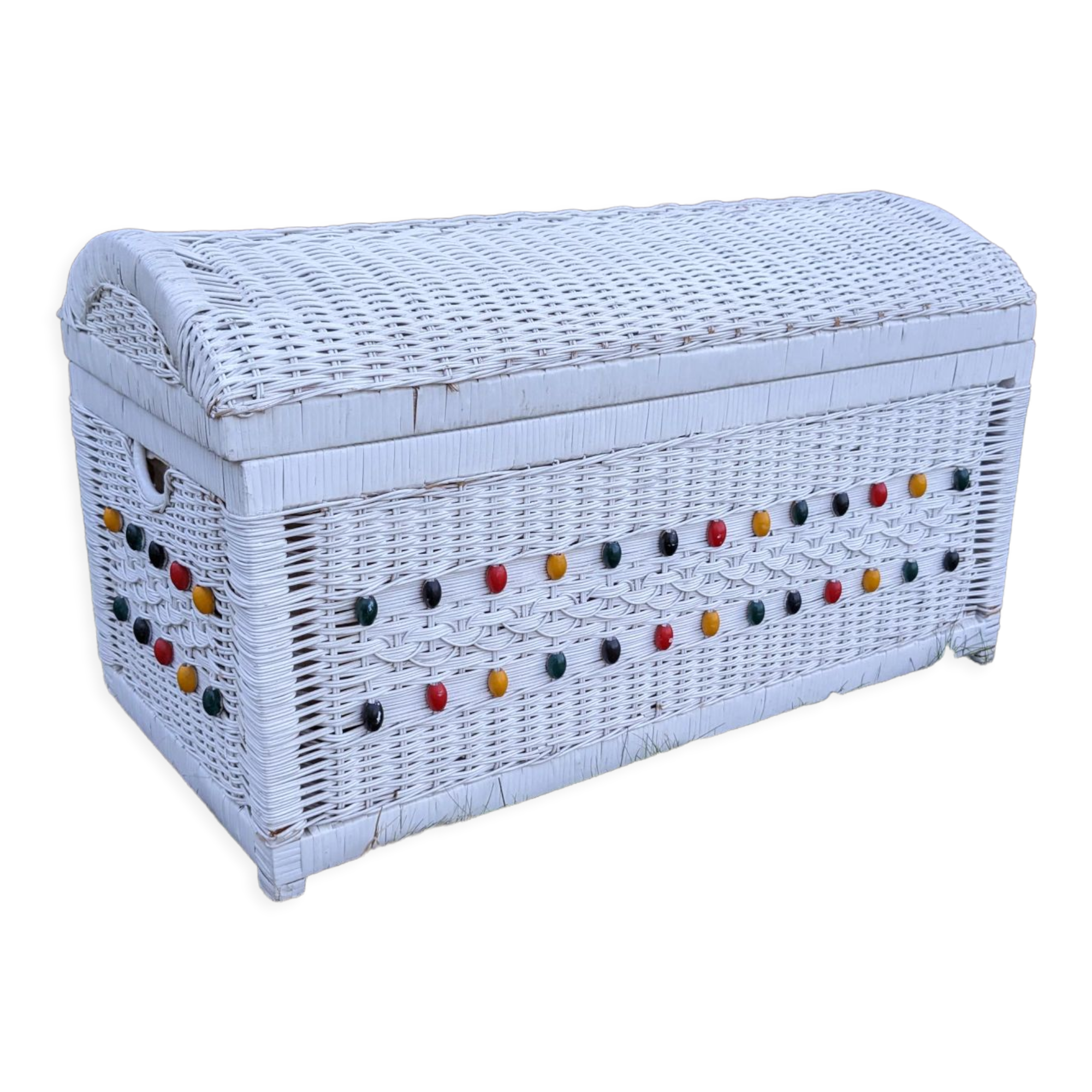 Vintage wicker chest shabby chic