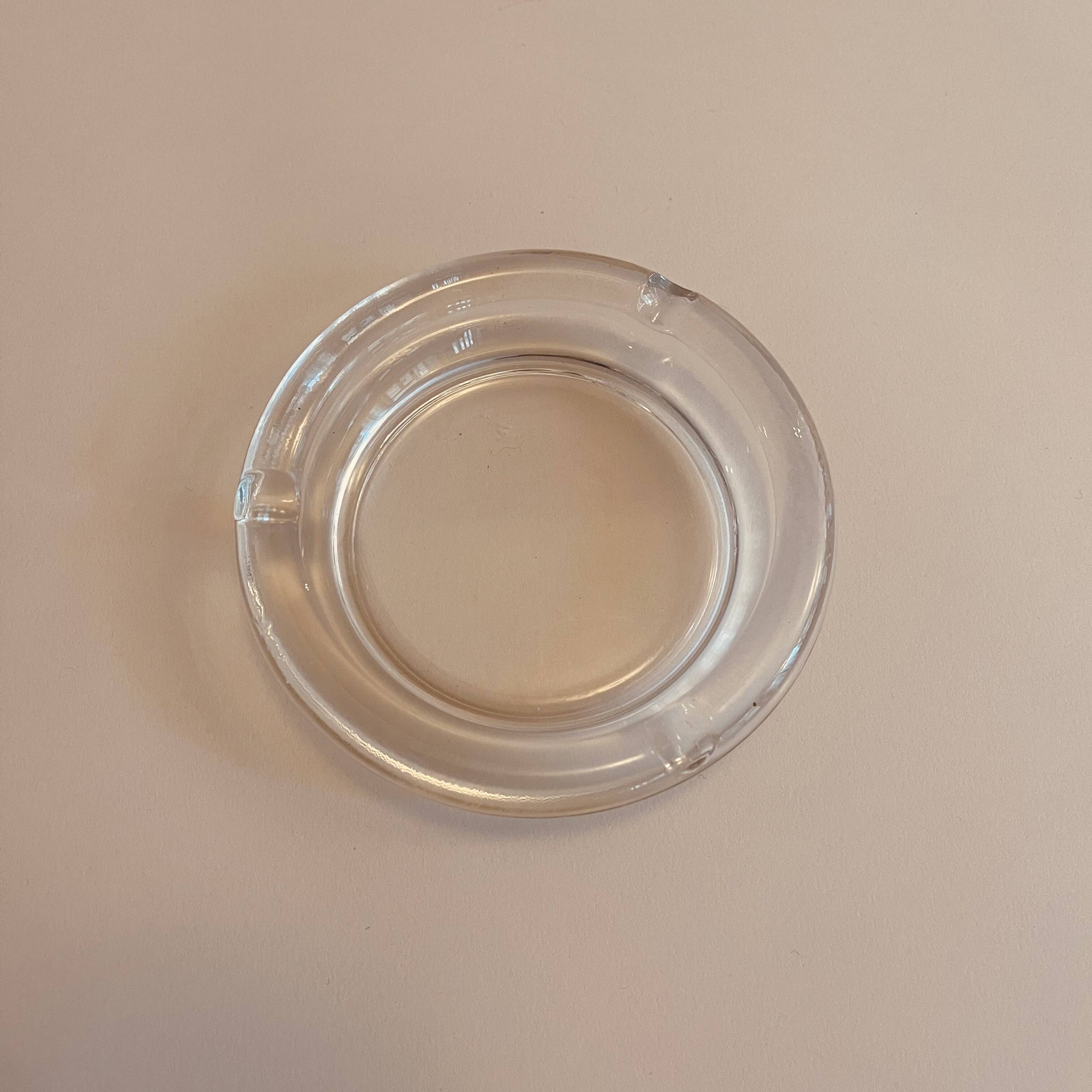 Cendrier en verre transparent vintage