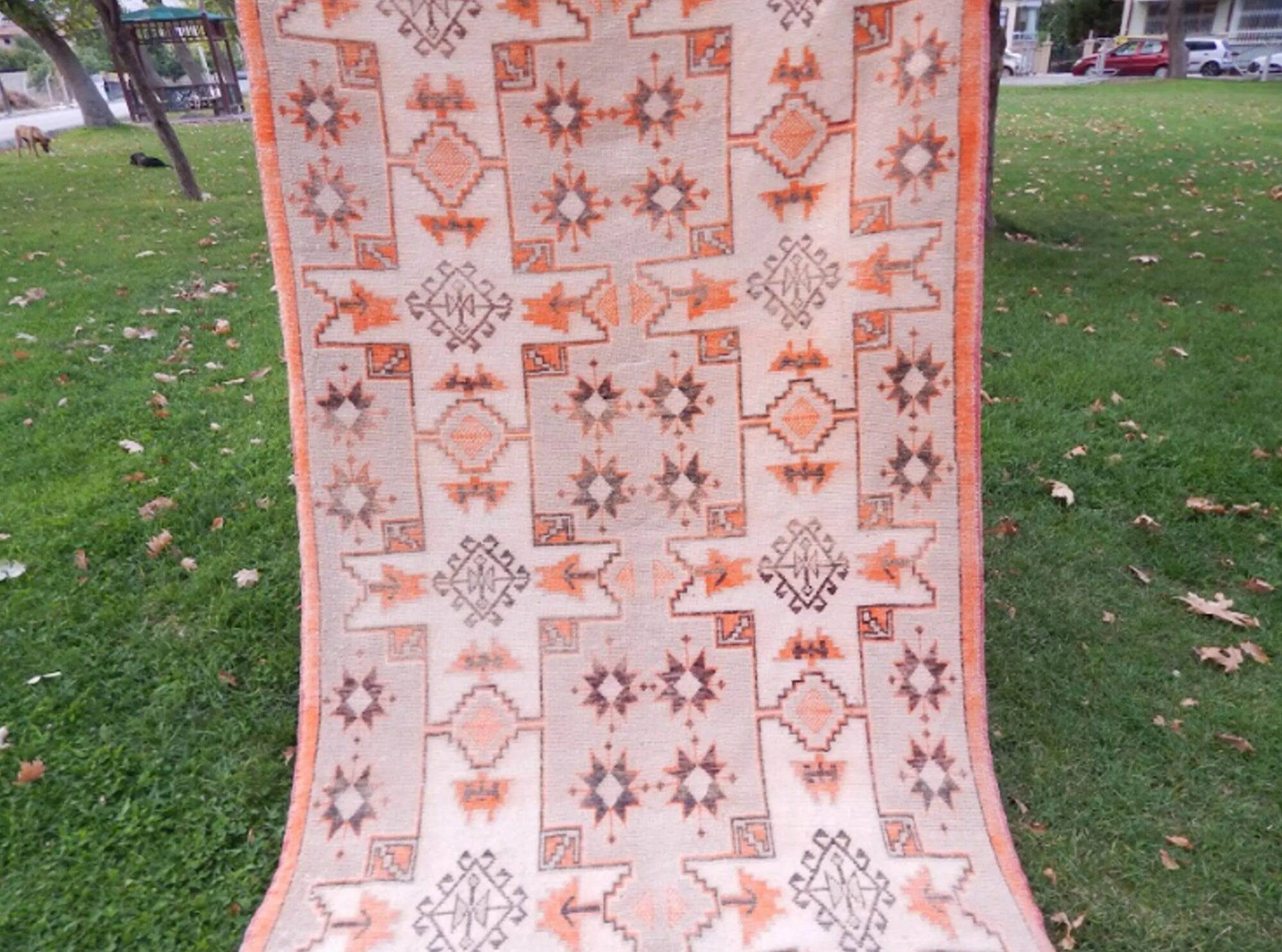 Vintage Turkish Oushak rug 128x258 cm