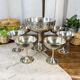 6 dessert cups in silver metal and assorted cut