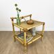 Table d'appoint vintage bambou et paille tressée