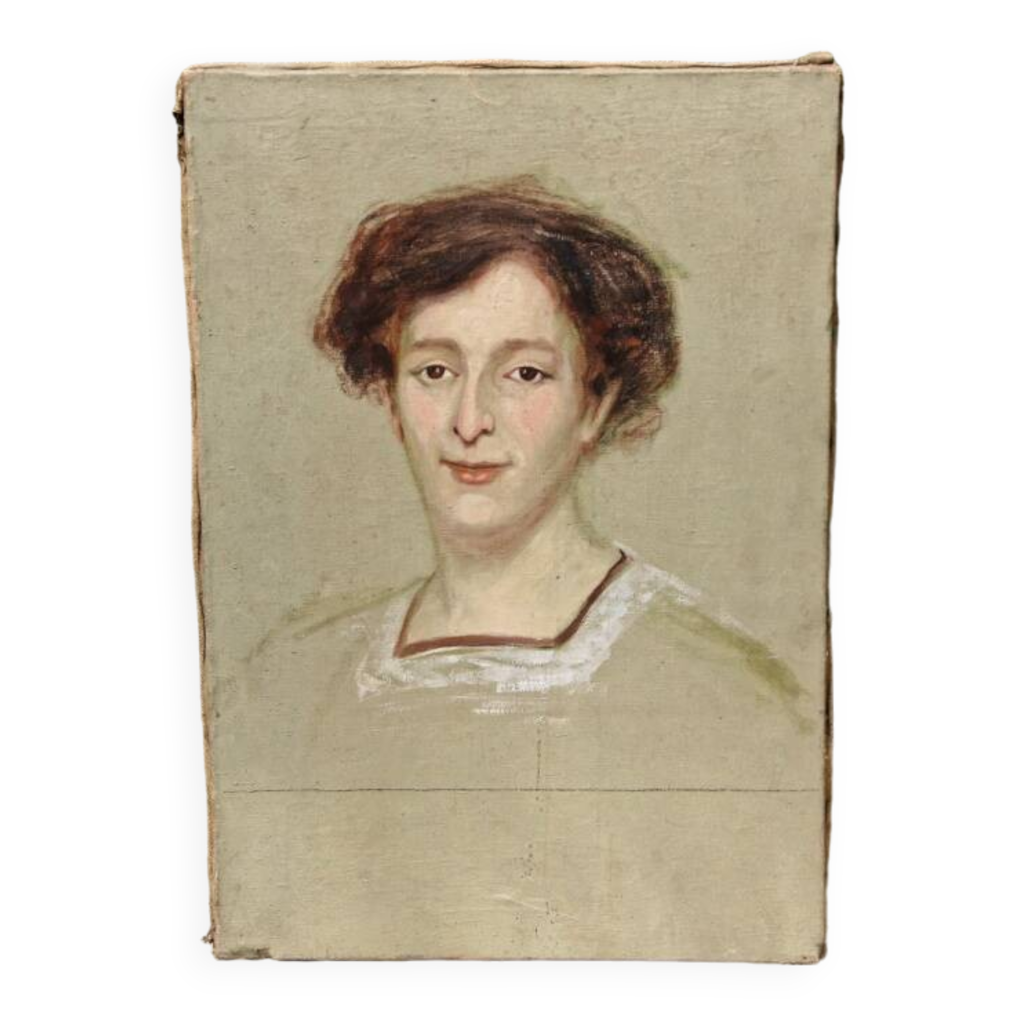 Portrait of a woman, oil on canvas, 19th century