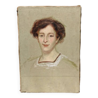Portait femme, huile sur toile, 19ème siècle