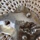 Silver-plated catchall - vine leaf with bunch of grapes