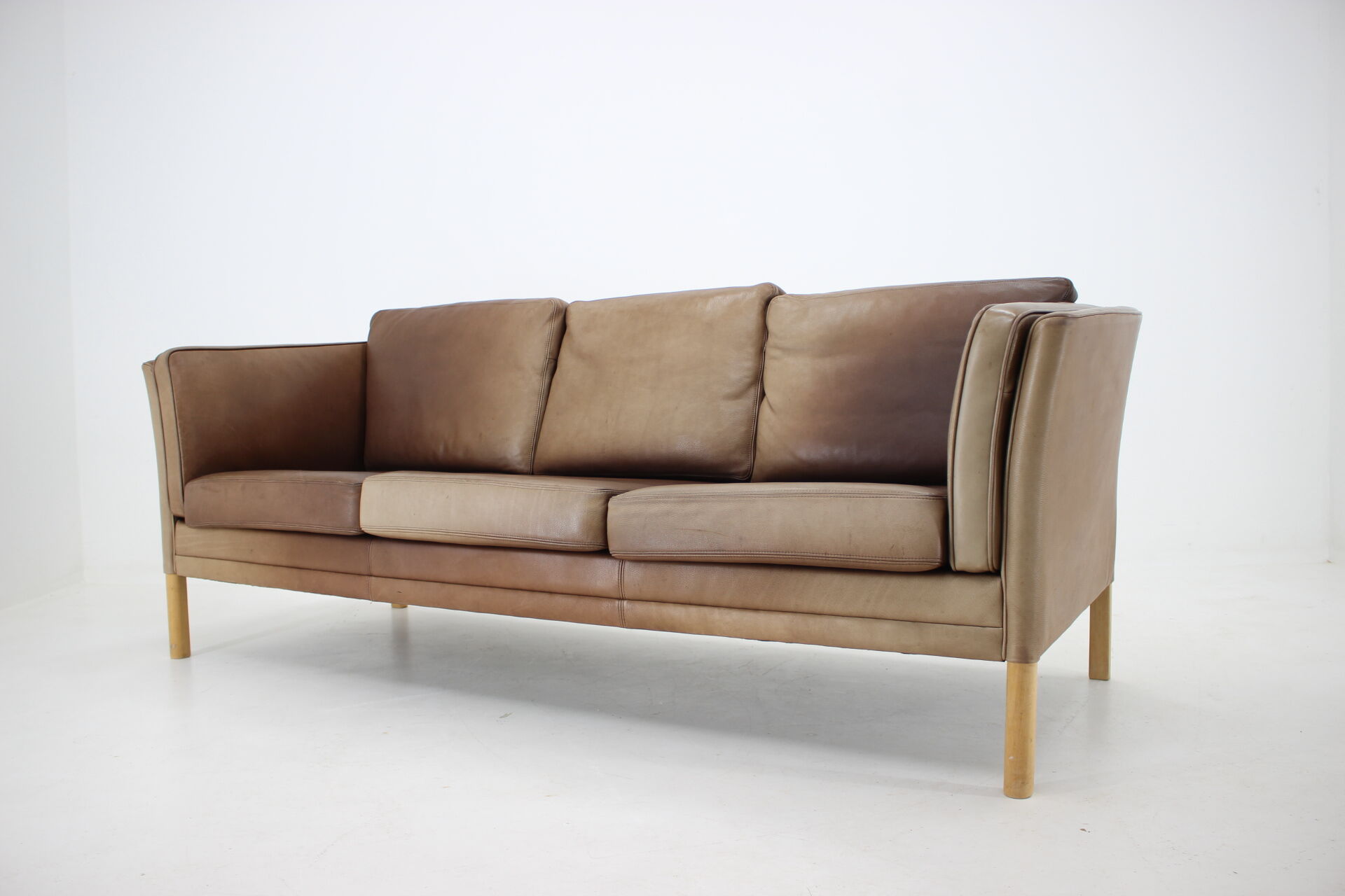 1960s Georg Thams Leather 3-Seather Sofa