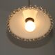 Vintage French Art Deco Opaline Glass Pendant Light Clear Frilled Edge