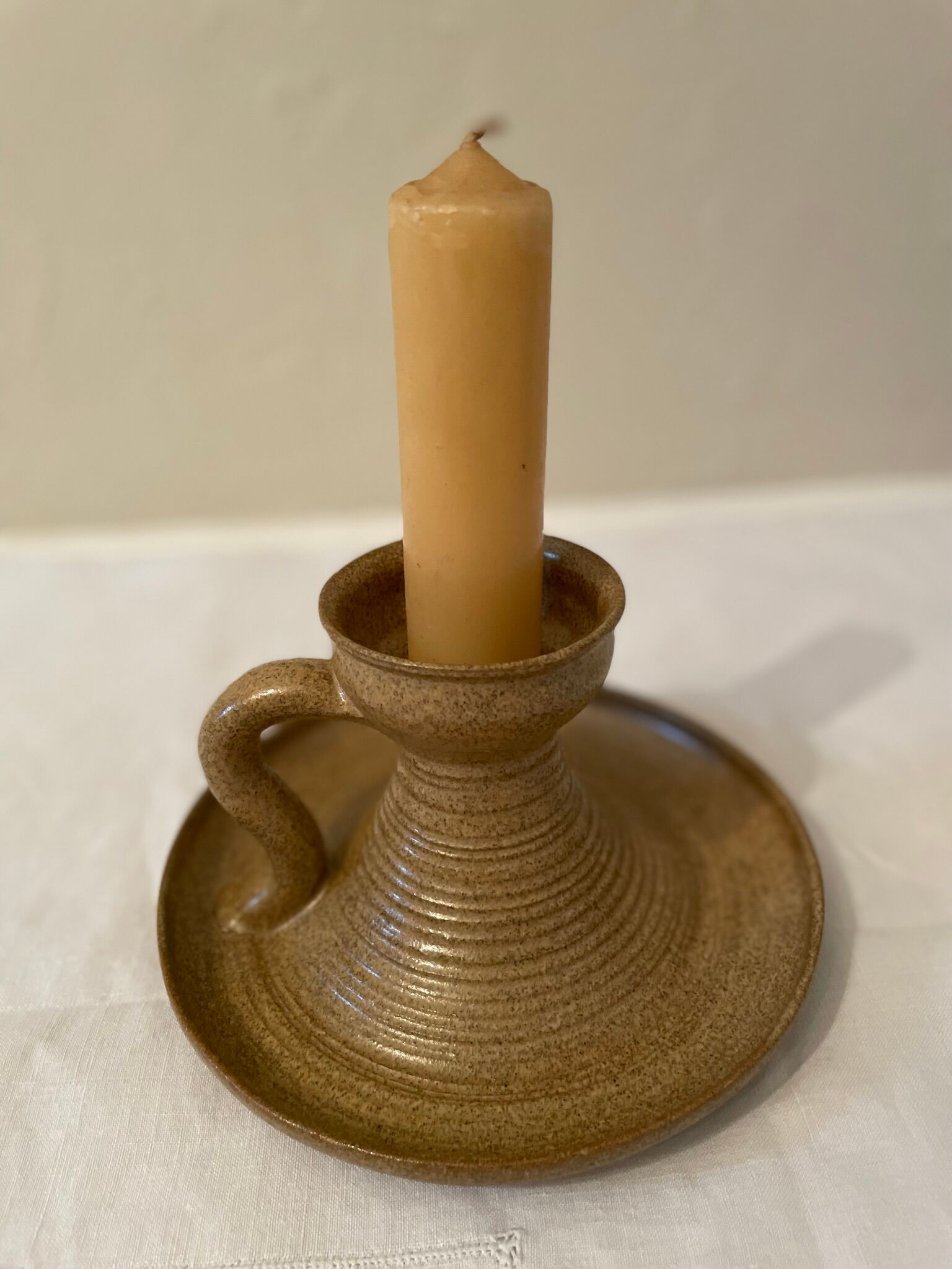 Stoneware candle holder