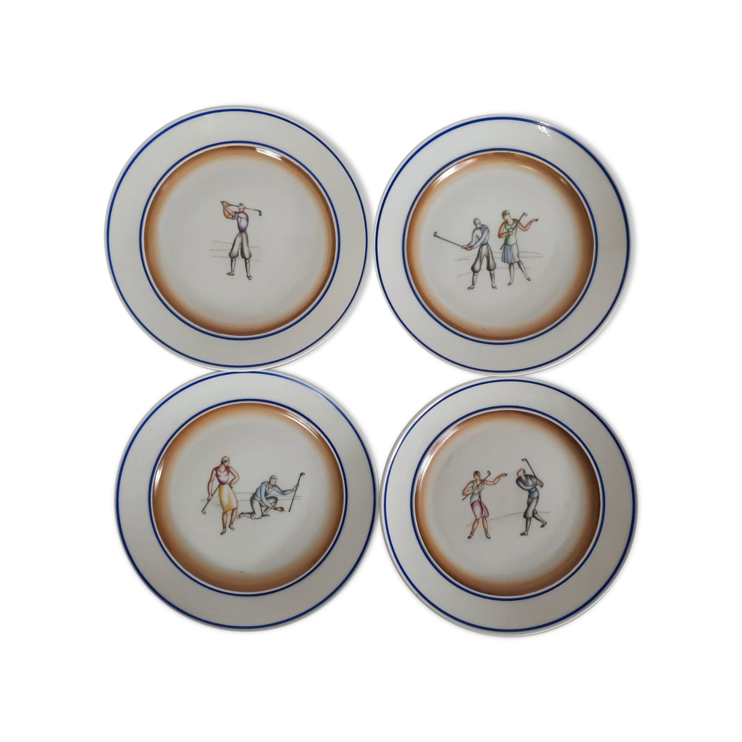 Set of 4 dishes, Gio Ponti, Richard Ginori, sport series