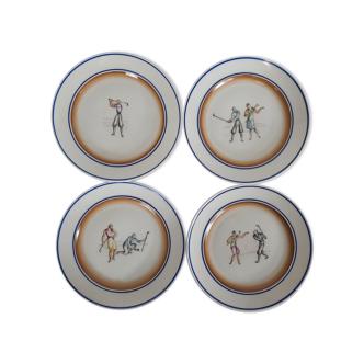 Set of 4 dishes, Gio Ponti, Richard Ginori, sport series