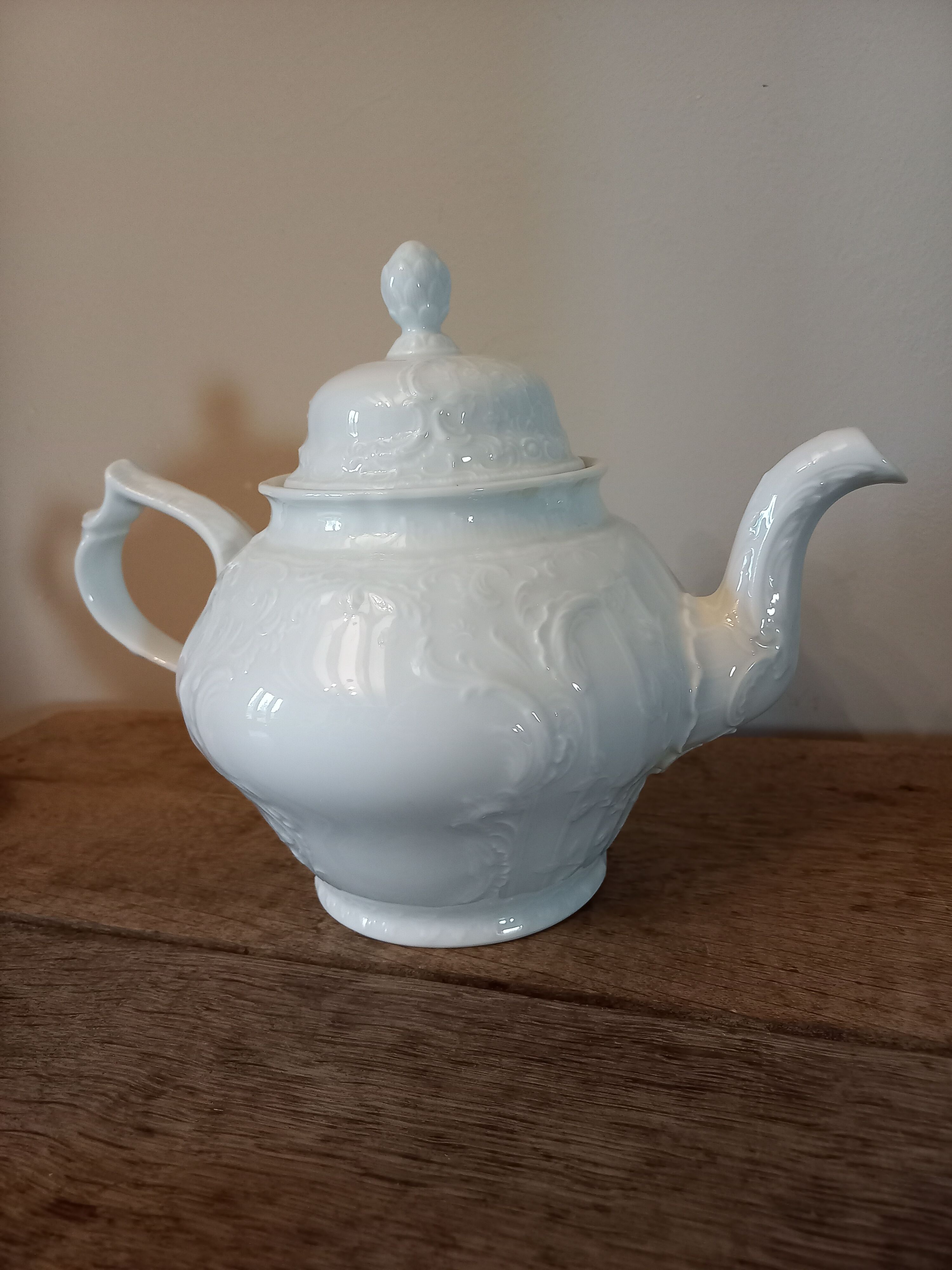 White porcelain teapot brand Rosenthal