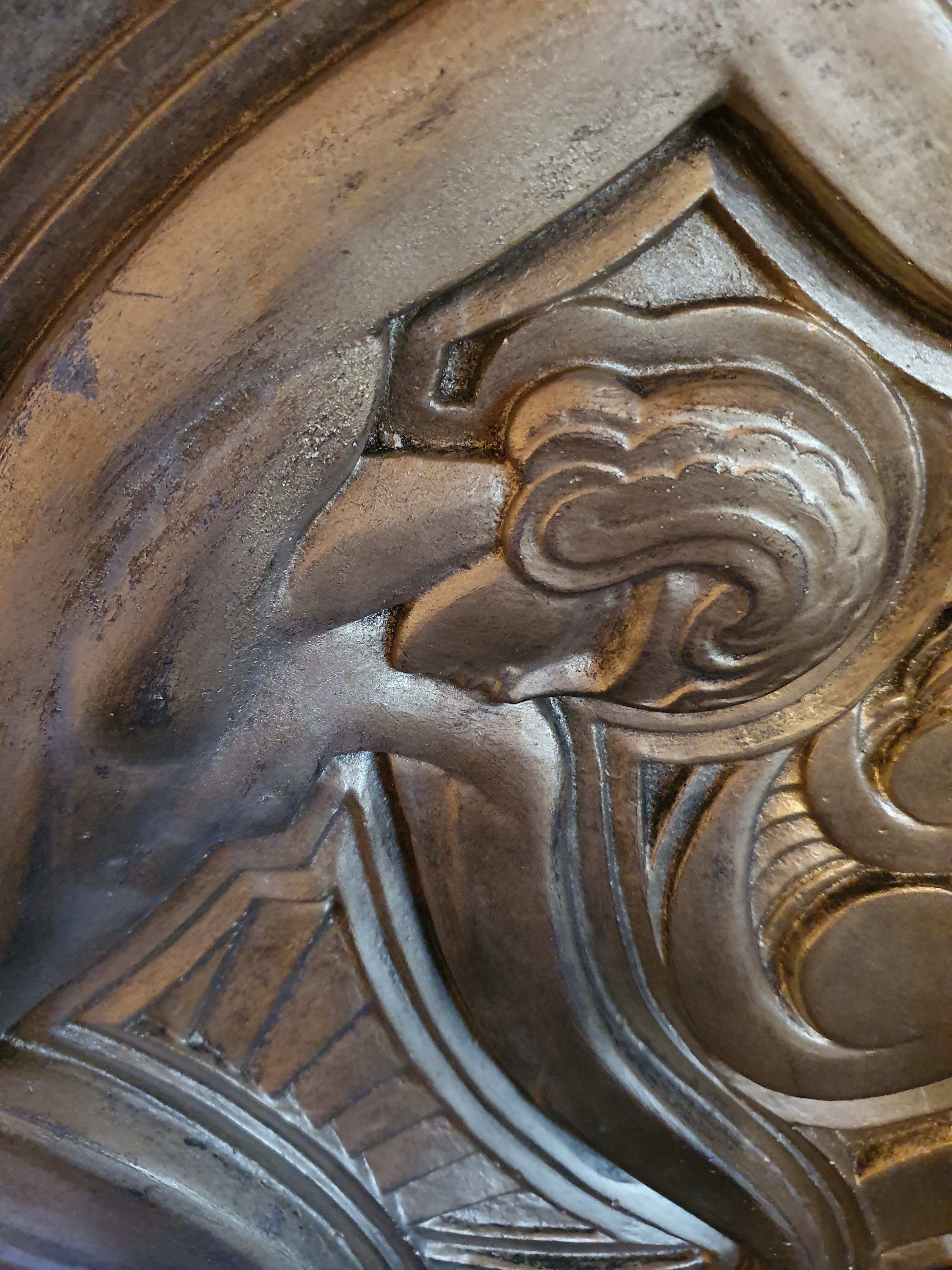 Bas-relief in art deco terracotta