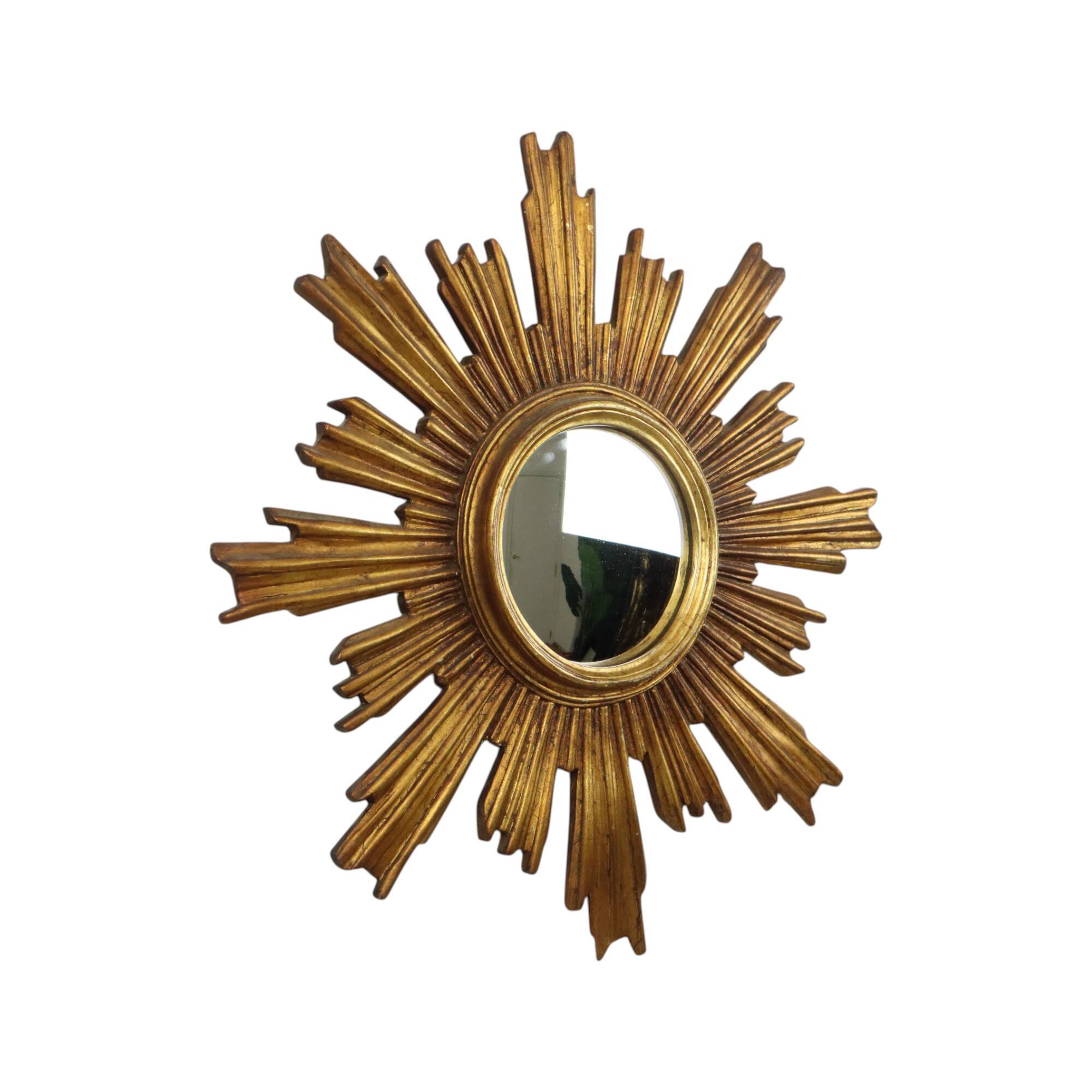 Large Sun Mirror Gold Leaf Gilded Sunburst Mirror 54cm