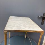 Table d'appoint en marbre et laiton