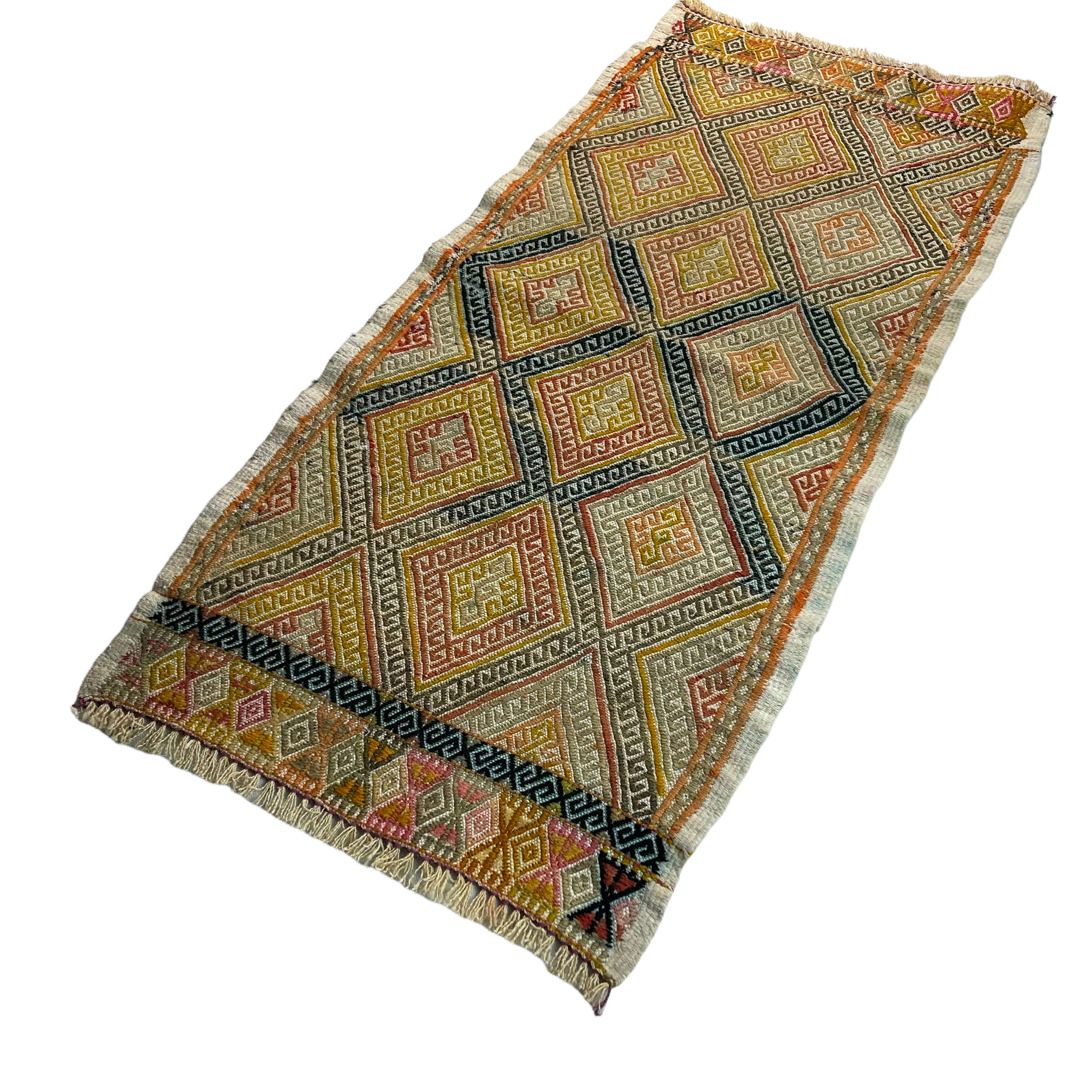 Vintage turkish kilim rug 99 x 45 cm