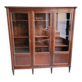 Vitrine bibliotheque 3 portes style louis xvi en bois