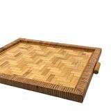 Hollywood regency bamboo and wicker tray, Italy 1970s