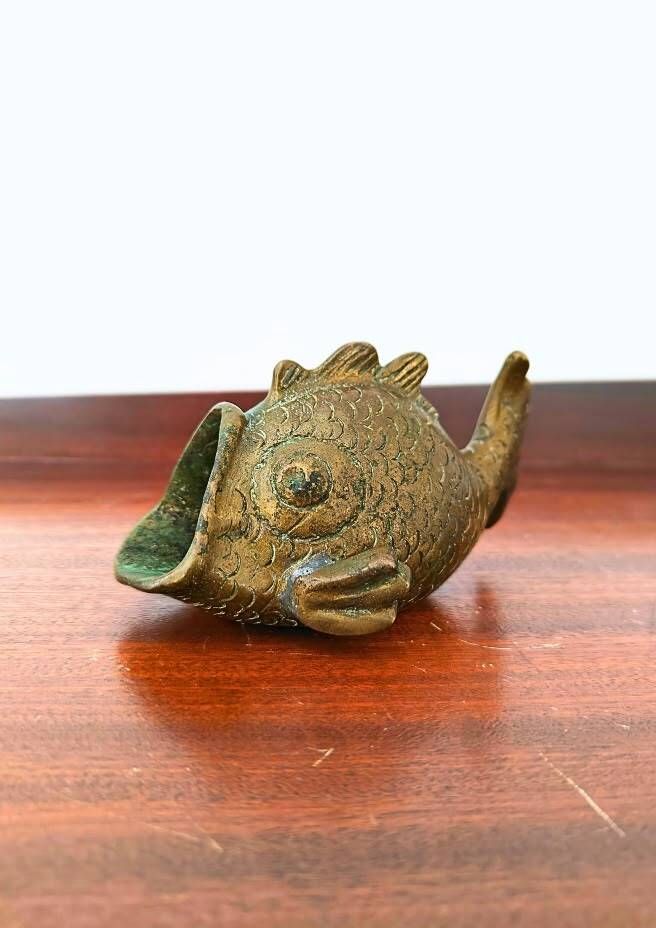 Bronze Fish Ashtray Attributed to Walter Bosse