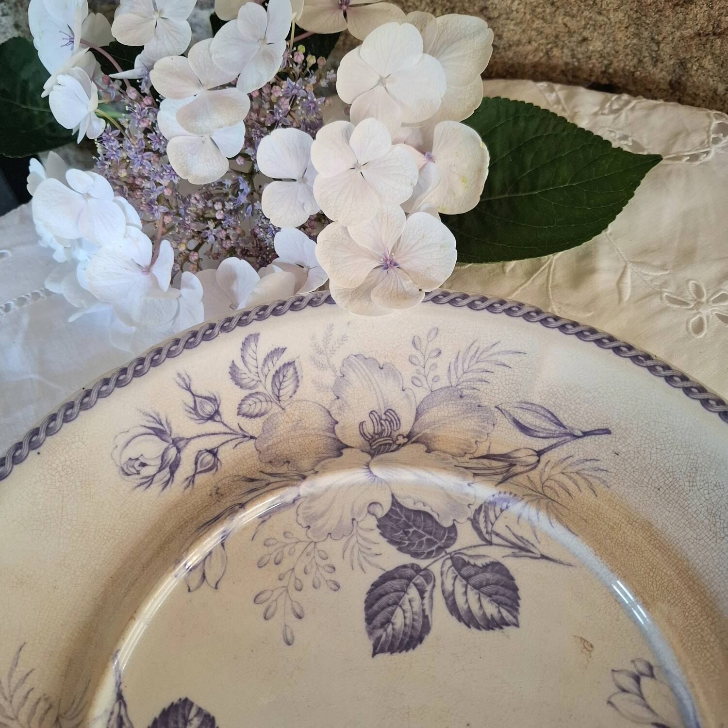 Antique iron earthenware dish