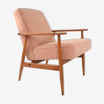 Renovated vintage armchair corduroy pink