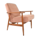 Renovated vintage armchair corduroy pink