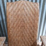 Vintage wicker and rattan chaise longue, deckchair