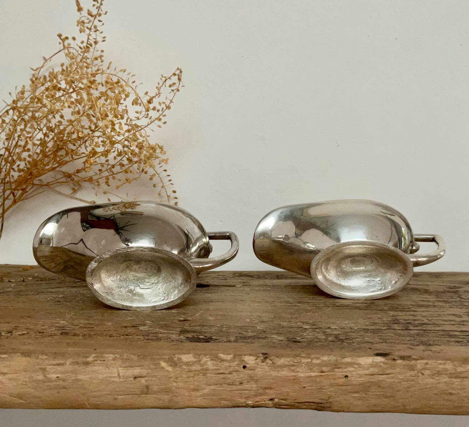 Duo de petites saucières metal argenté