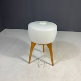 Grand lampadaire ULUV, bois et verre dépoli, Tchécoslovaquie, années 1960