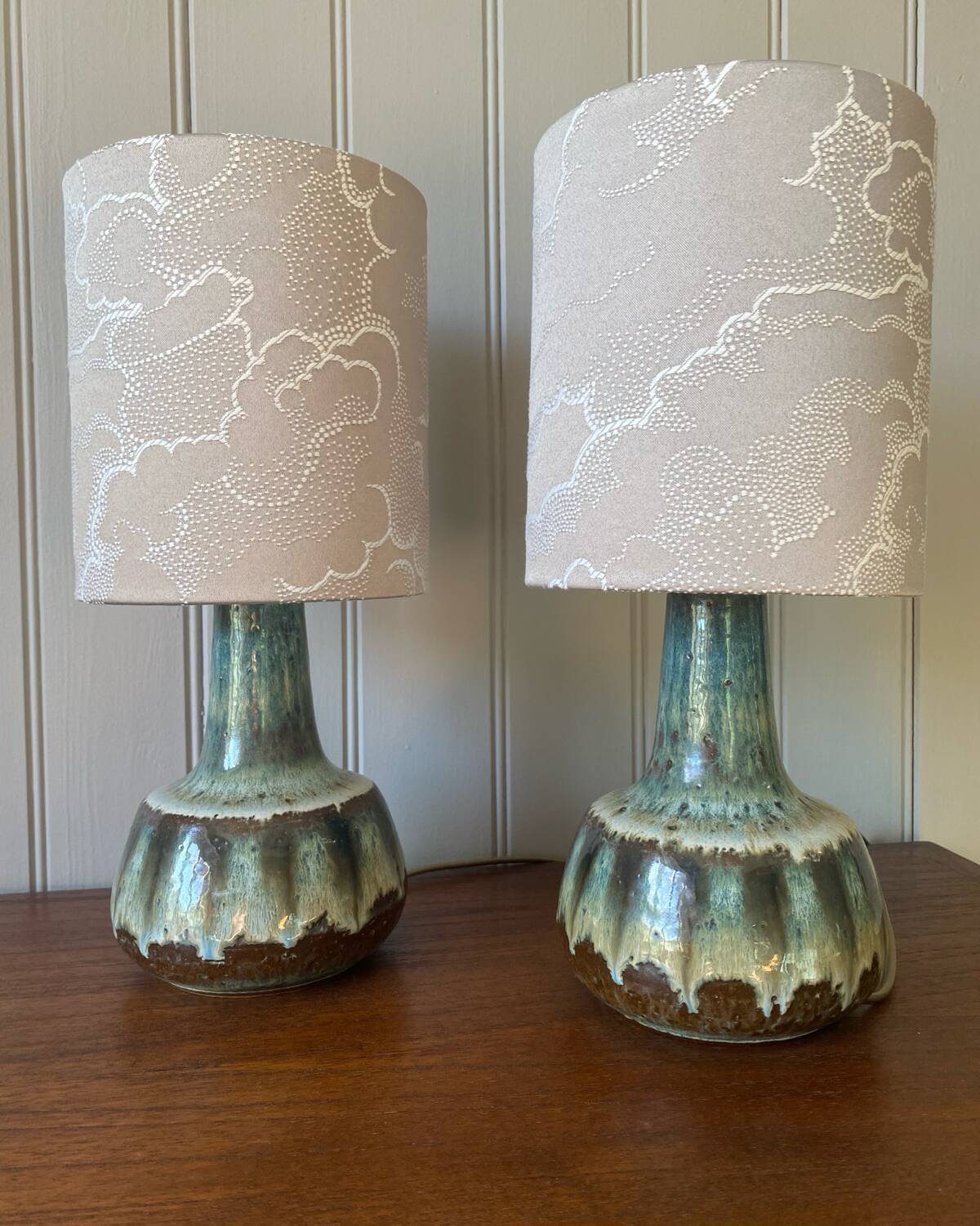 Set of 2 Danish ceramic bedside tables