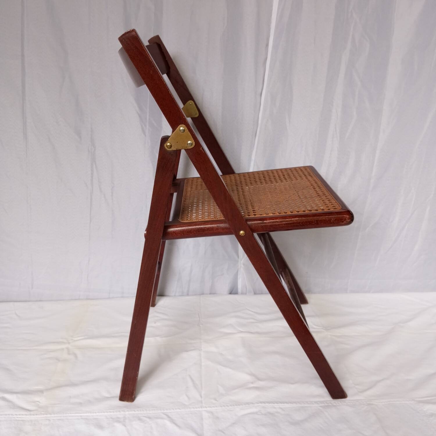 Folding wooden and cane chairs