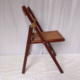 Folding wooden and cane chairs